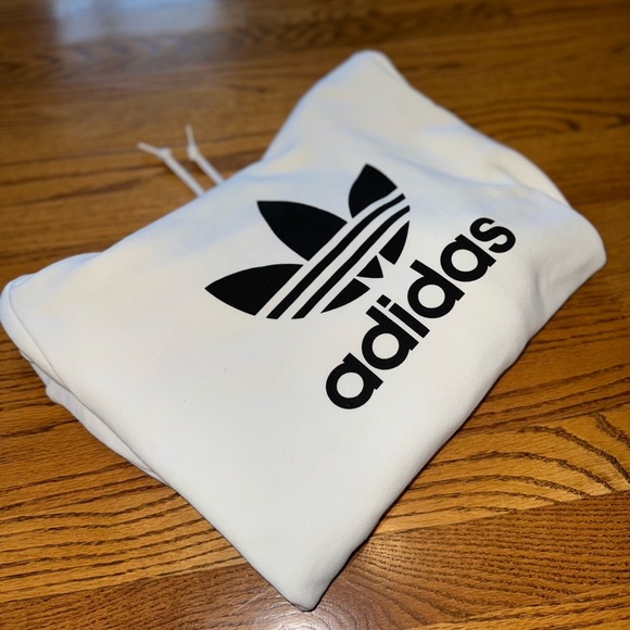 Adidas Men's Trefoil White Hoodie - Picture 3 of 9